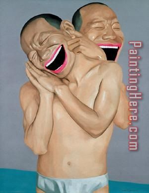 Relationship Series Notwo painting - Yue Minjun Relationship Series Notwo art painting